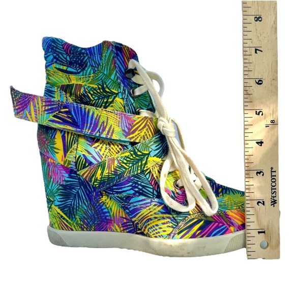 Madonna Material Girl Wedge Sneakers Sz 7 Tropical Coconut Girl Festival Shoes - Picture 13 of 16